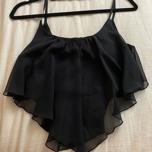 Black crop tank top